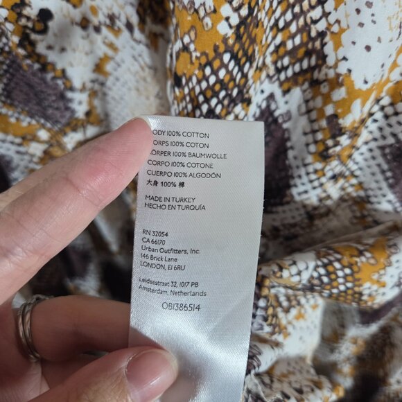 Anthropologie Maeve Snake-Printed Maxi Dress Tiered Cotton Summer Boho Preppy 6P - Picture 14 of 14